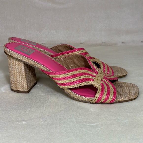 Dolce Vita Women’s Hot Pink and Tan Block Heel Sandals - Picture 3 of 8